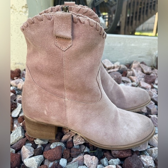 Sundance Pink Suede western Boots Size 41 - Picture 1 of 15